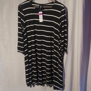 Agnes & Dora Black and White Striped Swing Tunic